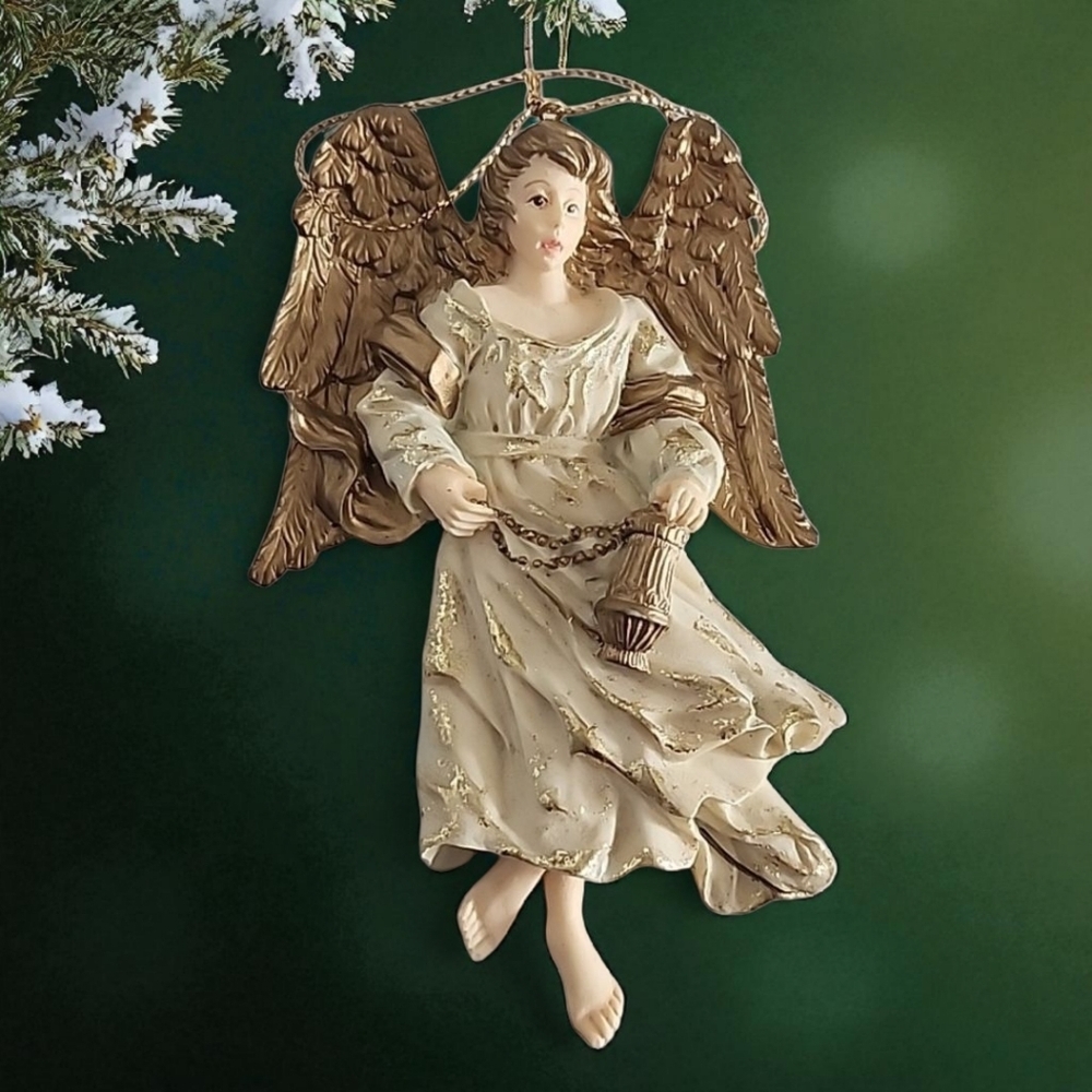 Vintage Angel Ornament with Censer – Resin Christmas Décor